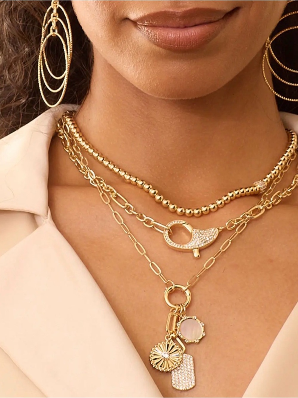 Park Lane Trendy Layered Aspen Gold Charm Necklace Set